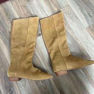 Anthropologie / Silent D Bianca Suede Boots in Color Sand, NEW
